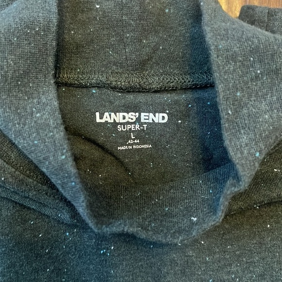 Land's End 100% Cotton Green Speckled Men's Super-T T-Shirt, Sz. 42-44, Large. - Picture 5 of 11